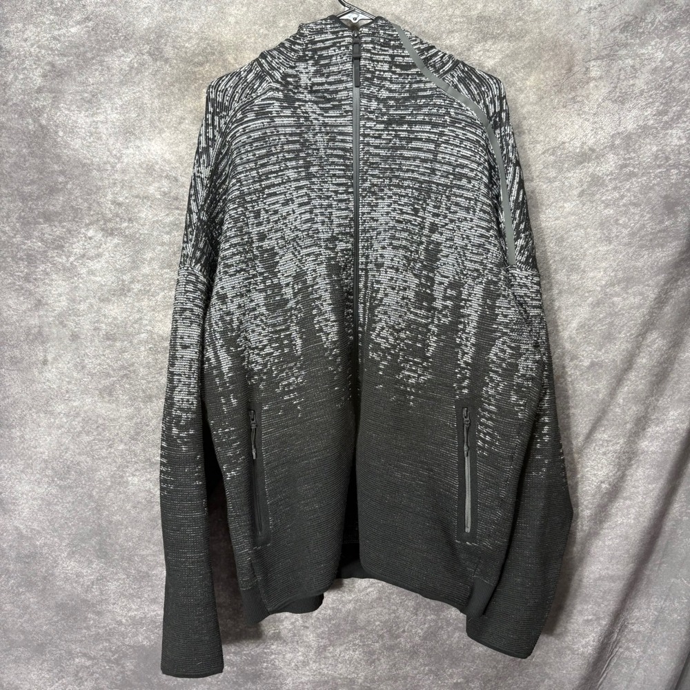 Adidas ZNE Pulse Knit Hoodie Mens XL Black Grey Wool Blend Full Zip BS4877
